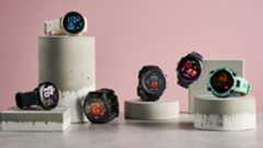 Garmin watches on pedastals