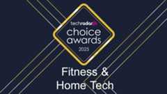 The TechRadar Choice Awards 2025 logo, which is a gold diamond, against a blue background with sharp-angled gold lines