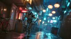 Nvidia Blueprint, a 3d rendered running robot