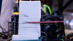 RTX 5090 strapped to LN2 cooling