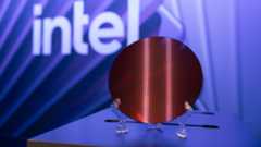 An Intel Panther Lake silicon wafer