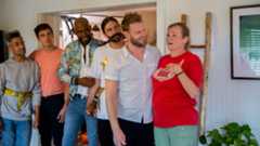 The Fab 5 hard at work helping a woman full of emotion on Queer Eye