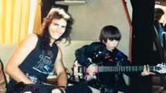 Steve Vai and Thomas McRocklin at Monsters of Rock Festival in 1988