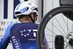 An Israel-Premier Tech rider from behind