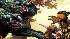 A pair of alien hunters square off with a monstrous beast