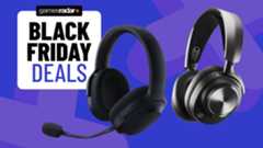 Image of the Razer Barracuda X and the SteelSeries Arctis Nova Pro wireless headset on a blue GamesRadar+ background.