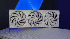 An MSI RTX 5080 in white installed in a gaming PC.