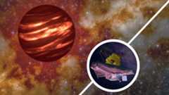 (Main) an illustration of a &#039;failed star&#039; brown dwarf. (Inset) an artist&#039;s impression of the JWST
