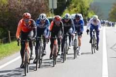 LIEGE BELGIUM APRIL 24 LR Omar Fraile of Spain and Team INEOS Grenadiers Pieter Serry of Belgium and Team Soudal QuickStep Thomas Pidcock of The United Kingdom and Team INEOS Grenadiers Mauri Vansevenant of Belgium and Team Soudal QuickStep Romain Gregoire of France and Team Groupama FDJ and Alan Jousseaume of France and Team TotalEnergies compete in the breakaway during the 110th Liege Bastogne Liege 2024 Mens Elite a 2545km one day race from Liege to UCIWT on April 24 2024 in Liege Belgium Photo by Dario BelingheriGetty Images