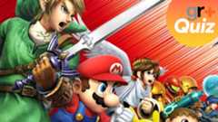 Fighters from Super Smash Bros Ultimate including Link, Mario, Samus and others on a red background