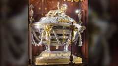 Wood slats from the Holy Crib are encased in a reliquary and are on display at Santa Maria Maggiore in Rome. 