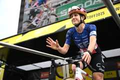 BREST, FRANCE - JULY 27: Kristen Faulkner of The United States and Team EF Education-Oatly prior to the 4th Tour de France Femmes 2025, Stage 2 a 110.4km stage from Brest to Quimper / #UCIWWT / on July 27, 2025 in Brest, France. (Photo by Szymon Gruchalski/Getty Images)