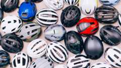 A close up of helmets being tested in the wind tunnel
