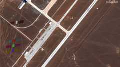A Starlink satellite captured flying over the secretive Dingxin Airbase in China on Aug. 21, 2025 by one of the WorldView Legion Earth-observation satellites operated by U.S. company Maxar Technologies.