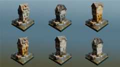 Screenshot of a 3D model from a 3D diorama-building game called Outside the Blocks