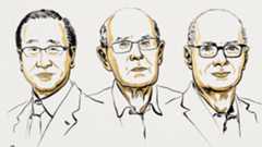 An illustration of the 2025 Nobel Prize in Chemistry winners. 