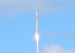 Russia's first Angara rocket, a next-generation launch vehicle, streaks toward space carrying a dummy payload during its debut test flight on July 9, 2014 launched from the Plesetsk Cosmosdrome in northern Russia. 