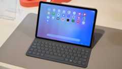 The Samsung Galaxy Tab S11 with the Book Cover Keyboard attached.