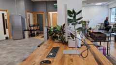 Studio Display on wooden desk