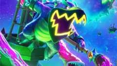 Bowser Jr. surfing on a wave of purple paint