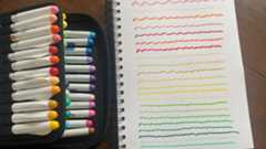 Ohuhu Nahuku markers - set of acrylic markers and their squiggles on a notebook