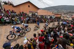Riders in the World Championships 2025 road race in Kigali, Rwanda