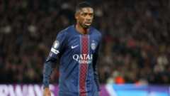 Ousmane Dembele #10 of Paris Saint-Germain reacts during the UEFA Champions League 2025/26 League Phase MD4 match between Paris Saint-Germain and FC Bayern München at Parc des Princes on November 04, 2025 in Paris, France.