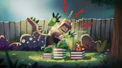 MCM Comic Con; a cartoon illustration of a boy pretending to be a monster