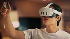 A man using his Zenni customized Meta Quest 3 headset