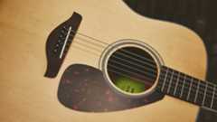 Close up of a Yamaha FG800 acoustic guitar