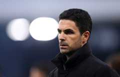 Mikel Arteta, Manager of Arsenal, looks on prior to the Premier League match between Fulham and Arsenal at Craven Cottage on October 18, 2025 in London, England.