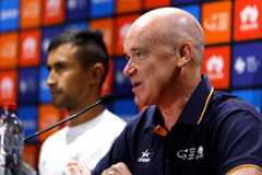 ADELAIDE, AUSTRALIA - JANUARY 20: Race Director for the Santos Tour Down Under - Stuart O'Grady of Australia during the Press Conference prior to the 26th Santos Tour Down Under 2026 - Prologue a 3.6km individual time trial stage from Adelaide to Adelaide / #UCIWT / on January 20, 2026 in Adelaide, Australia. (Photo by Con Chronis/Getty Images)