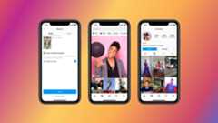 Instagram video screenshots on gradient background 