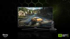 A demonstrative illustration showing 007 First Light being played via an Amazon Fire TV device.