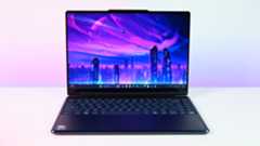 Photos of the Lenovo Yoga 9i 2-in-1 (2025) Intel Aura Edition 14-inch laptop. 