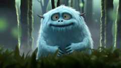 An AI-generated image of a blue creature from the AI animated movie Critterz