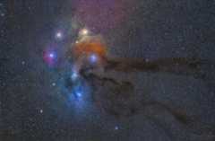 A close-up of the Rho Ophiuchi cloud complex, captured by astrophotographer Miguel Claro from the Cumeada Observatory, the headquarters of the Dark Sky Alqueva Reserve in Reguengos de Monsaraz, Portugal.