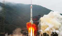 A Chinese Long March 3B rocket launches the military space debris mitigation satellite Shijian-21from the Xichang Satellite Launch Center on Oct. 24, 2021.