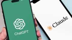 chatgpt and claude logos on phones