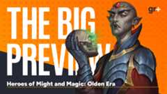 The Big Preview art of Heroes of Might and Magic: Olden Era showing a vampire holding a glowing skull