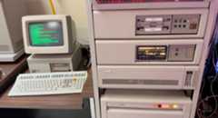 Dave Plummer&#039;s DEC RA82 disc drive connected to a DEC PDP-11/73