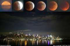 Amateur astronomer Alexander Krivenyshev captured these views of total lunar eclipse of May 15, 2022 over New York City.