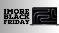 MacBook Pro 14 in Space Gray next to 'iMore Black Friday' text