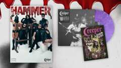 Creeper bundle featuring an issue of Metal Hammer with the band on the cover, plus a purple vinyl record and an art card