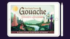 Example image of RetroSupply gouache Shader Procreate brushes