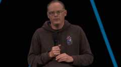 Epic Games CEO Tim Sweeney speaking Unreal Fest 2024 in Seattle