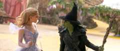 From left to right: Glinda looking at Elphaba as they fight in Wicked: For Good. 