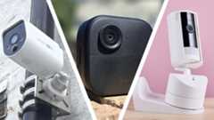 Split image of three home security cameras