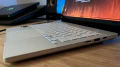 Side of Asus ROG Zephyrus G14 showing ports and thickness