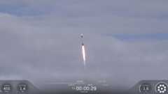 A SpaceX Falcon 9 rocket launches 24 Starlink satellites to orbit from Vandenberg Space Force Base in California on Sept. 19, 2025.